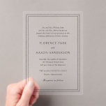 Traditional Black and White Timeless Wedding Acrylic Invitations<br><div class="desc">Elegant acrylic wedding invitation with a simple and classic design.</div>