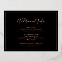 Traditional Black Wedding Foil Enclosure Card