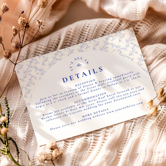 Traditional Blue Chinoiserie Wedding Enclosure Card (Creator Uploaded)