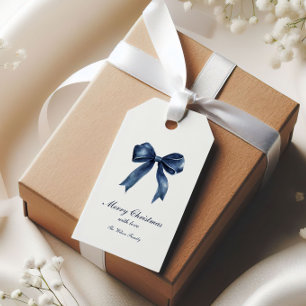 Traditional Blue Knot Christmas Gift Tags
