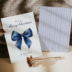 Traditional Blue Knot Christmas Holiday Card 
