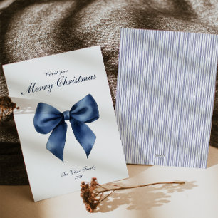 Traditional Blue Knot Christmas Holiday Card 