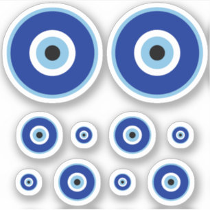 Traditional Blue Nazar Evil Eye Custom-Cut Sticker