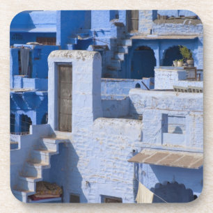 Traditional blue painted house, Jodphur Coaster