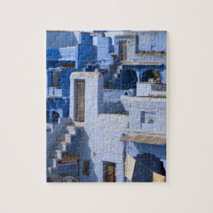 Traditional blue painted house, Jodphur Jigsaw Puzzle