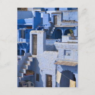 Traditional blue painted house, Jodphur Postcard