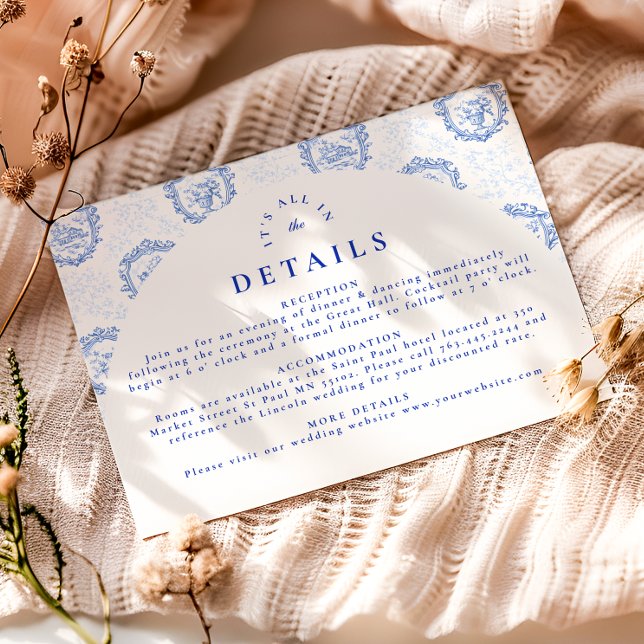 Traditional Blue White Delft Wedding Enclosure Card (Creator Uploaded)