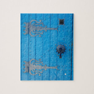 Traditional Blue Wooden Door in TunisiaPhotograph Jigsaw Puzzle