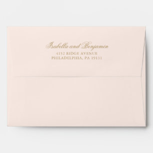 Traditional Blush Pink Formal Elegant Wedding Envelope