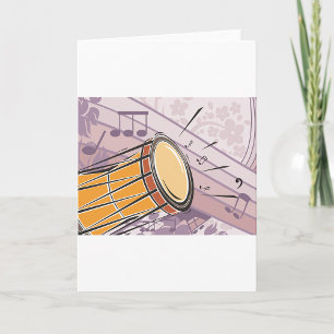 Traditional Bongo Drum With Music Notes
