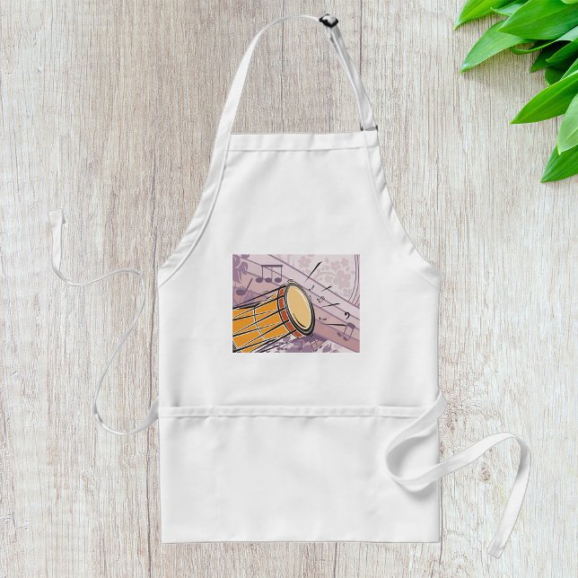 Traditional Bongo Drum With Music Notes Standard Apron (Creator Uploaded)