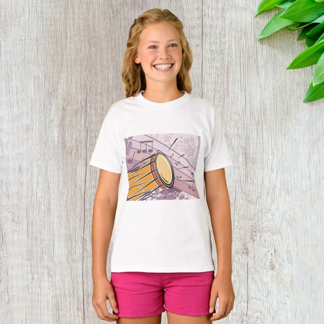 Traditional Bongo Drum With Music Notes T-Shirt (Creator Uploaded)