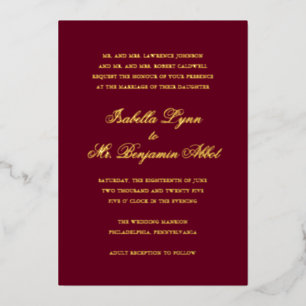Traditional Burgundy Formal Elegant Wedding