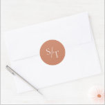 Traditional Burnt Orange Elegant Wedding Classic Round Sticker<br><div class="desc">Traditional style wedding sticker featuring a simple yet elegant design with your two initial monogram in a large serif font.</div>