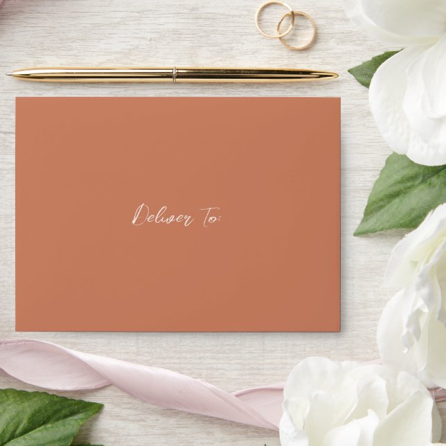Traditional Burnt Orange Elegant Wedding Envelope (Wedding)