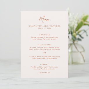 Traditional Burnt Orange Elegant Wedding Menu