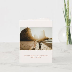 Traditional Burnt Orange Elegant Wedding Thank You Card