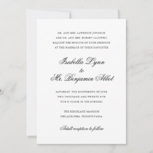 Traditional Calligraphy Names Formal Wedding Invitation