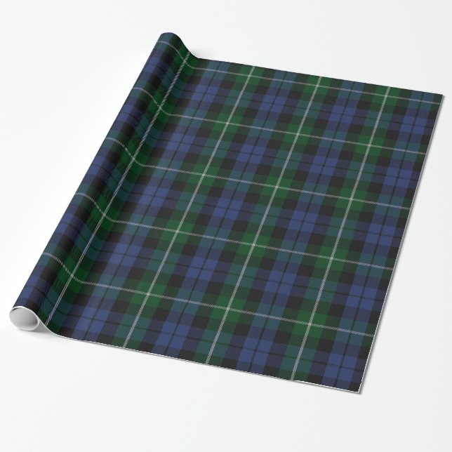 Traditional Campbell Tartan Plaid Wrapping Paper (Unrolled)
