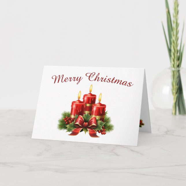 Traditional Candles Christmas Card (Front)