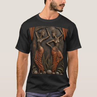 Traditional Carved African Dancers, Ancient Tribal T-Shirt