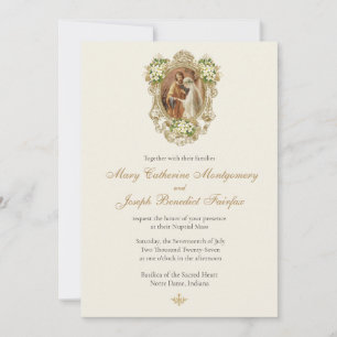 Traditional Catholic Betrothal Wedding Invitation