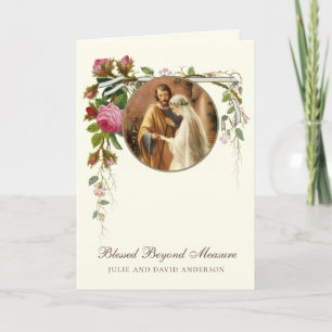 Traditional Catholic Holy Family Wedding Thank You Card