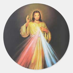 Traditional Catholic Jesus Divine Mercy Religious  Classic Round Sticker