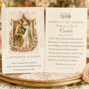 Traditional Catholic Joseph Mary Wedding Favour Business Card