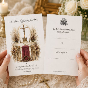 Traditional Catholic Mass Offering Intentions  Card