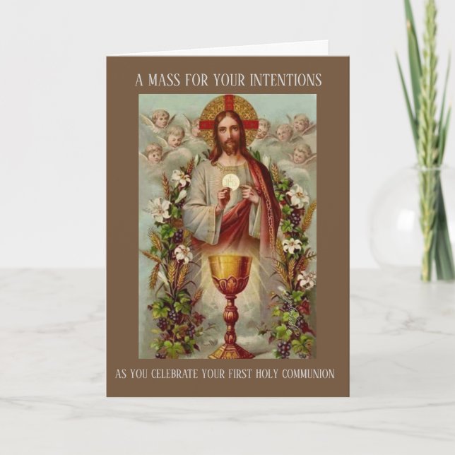 Traditional Catholic Mass Offering Sacred Heart Card (Front)