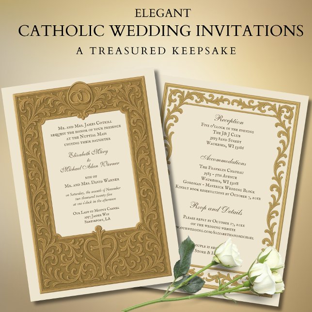 Traditional Catholic Nuptial Mass Wedding  Invitation (Creator Uploaded)