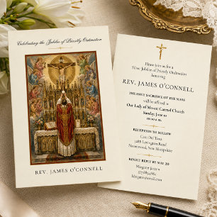 Traditional Catholic Priest Jubilee Ordinat Invitation