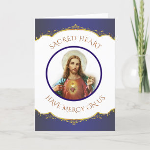 Traditional Catholic Sacred Heart of Jesus Holiday Card