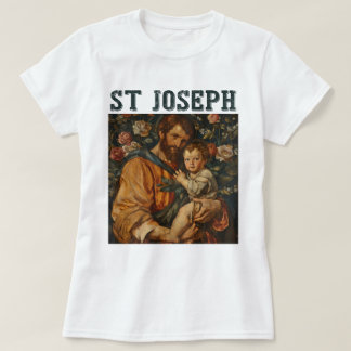 Traditional Catholic Saint Joseph and Baby Jesus T-Shirt