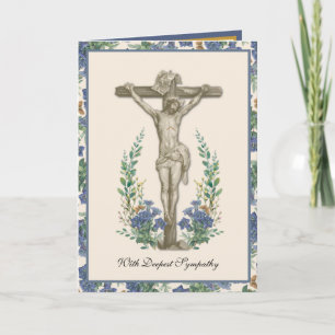 Traditional Catholic Sympathy Rosary Crucifix Card