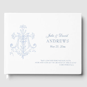 Traditional Catholic Vintage Elegant Wedding Lace Guest Book