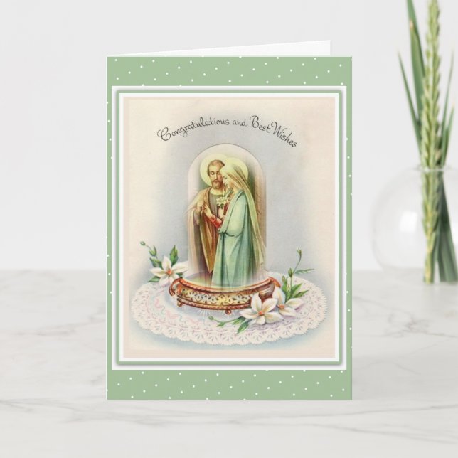 Traditional Catholic Wedding Blessed Virgin Mary Card (Front)