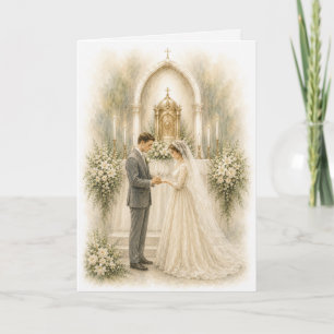 Traditional Catholic Wedding Blessings Greeting Card
