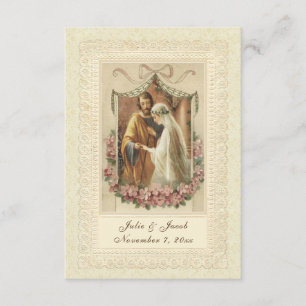 Traditional Catholic Wedding Bride Groom Invitation