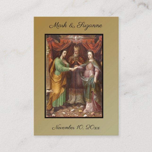 Traditional Catholic Wedding Favour Holy Card (Front)