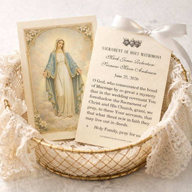 Traditional Catholic Wedding Favour Holy Card (Creator Uploaded)