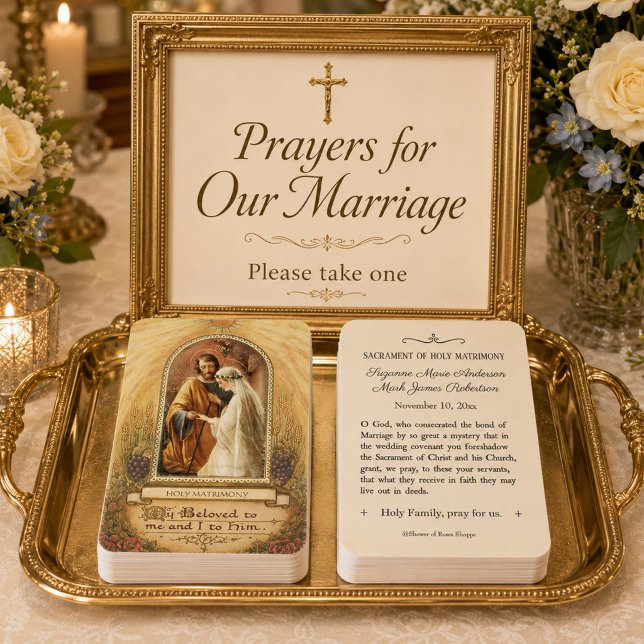 Traditional Catholic Wedding Favour Holy Card (Creator Uploaded)