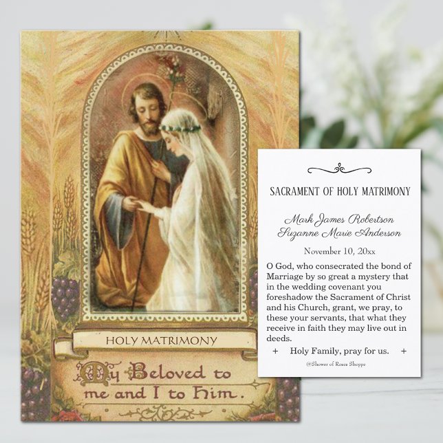 Traditional Catholic Wedding Favour Holy Card (Creator Uploaded)