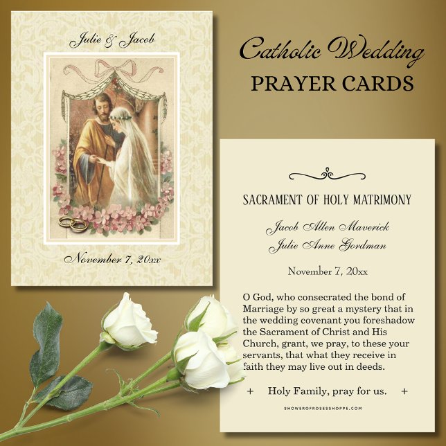 Traditional Catholic Wedding Favour Holy Card (Creator Uploaded)