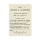 Traditional Catholic Wedding Favour Holy Card
