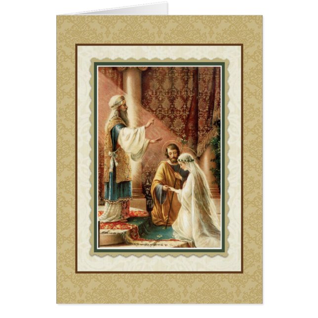 Traditional Catholic Wedding Gold Damask (Front)