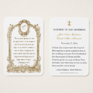 Traditional Catholic Wedding Holy Card