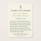 Traditional Catholic Wedding Holy Card