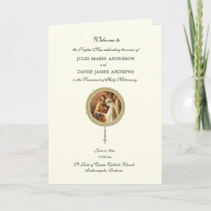 Traditional Catholic Wedding Latin Mass Program Card